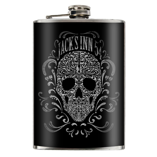 Jacks Inn 54 Florish Skull Flachmann
