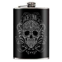 Jacks Inn 54 Florish Skull Flask