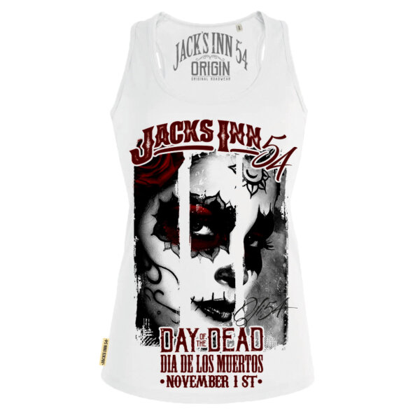 Jacks Inn 54 Day of the Dead Tanktop weiß