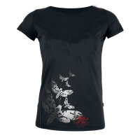 Jacks Inn 54 Mariposa Muerta Girlie Shirt schwarz