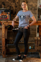 Jacks Inn 54 Grey Longhorn Girlie Shirt anthracite